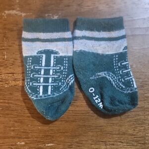 Cozy Infant Green and White Socks